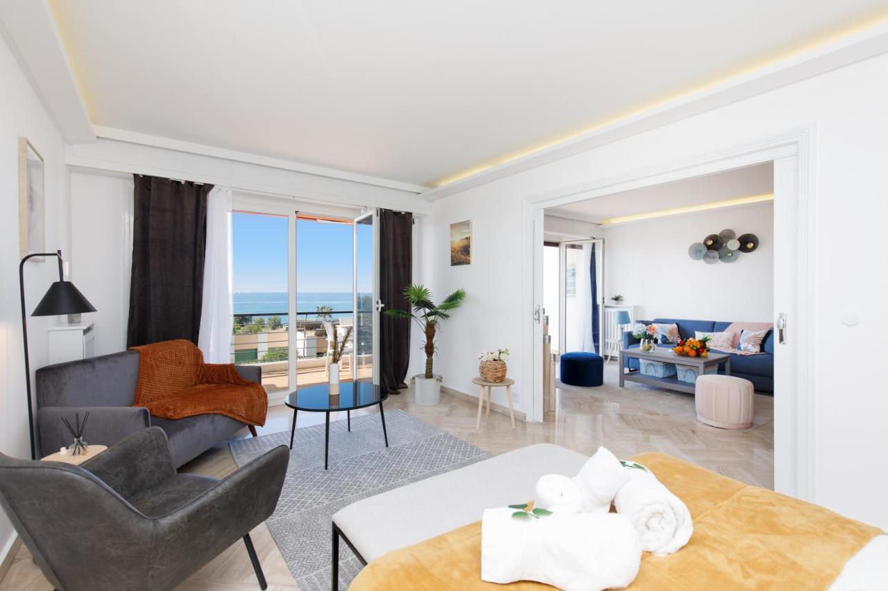 Suite Riviera - Sea View - Clim - 50M Plage - Residence De Standing - Spacieux 180 M2 - Parking Канни Екстер'єр фото
