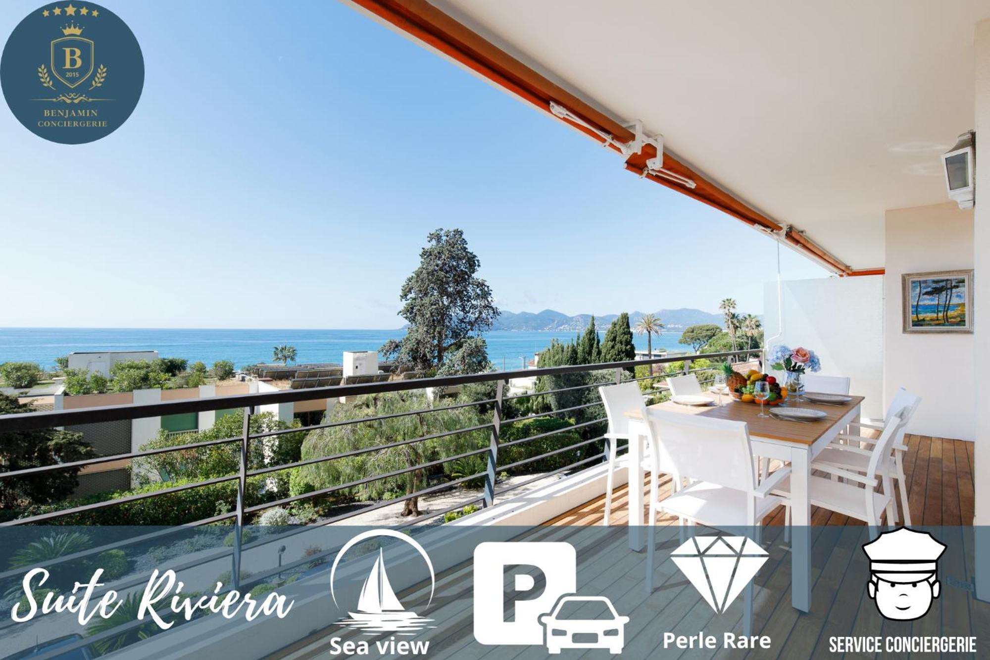 Suite Riviera - Sea View - Clim - 50M Plage - Residence De Standing - Spacieux 180 M2 - Parking Канни Екстер'єр фото